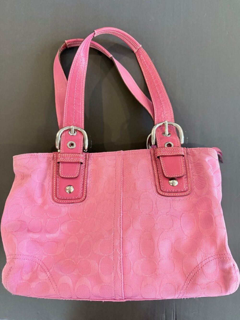 Coach Pink Monogram Soho Tote Bag - Picture 3 of 13